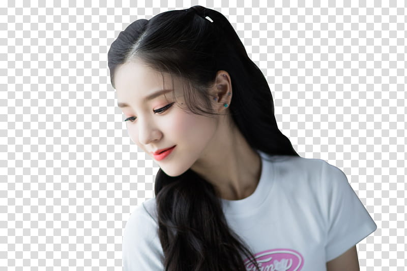 LOONA   X DISPATCH, woman wearing white crew-neck top transparent background PNG clipart