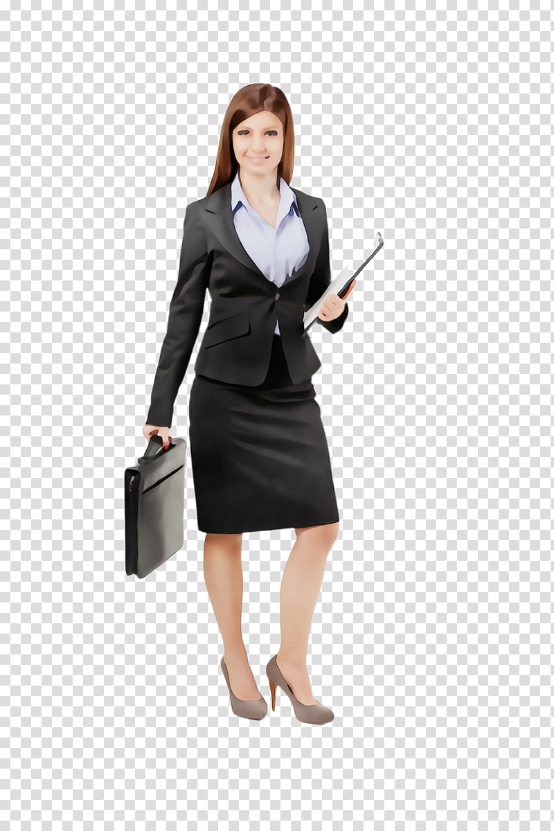 clothing standing job businessperson formal wear, Watercolor, Paint, Wet Ink, Pencil Skirt, Employment, Secretary, Whitecollar Worker transparent background PNG clipart