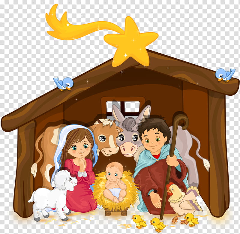 Santa Claus, Nativity Scene, Christmas Day, Nativity Of Jesus, Biblical Magi, Cartoon, Christ Child, Silhouette transparent background PNG clipart