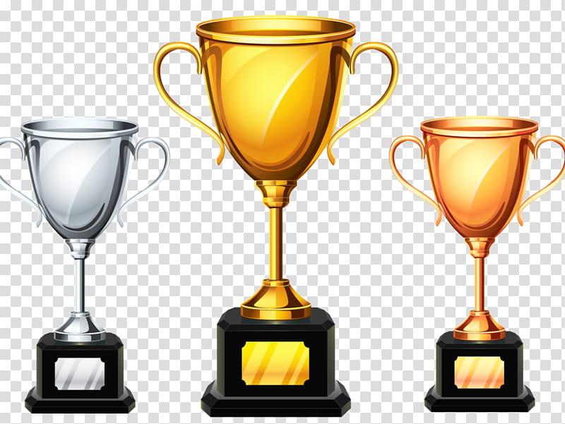 Cartoon Gold Medal, Trophy, Award, Gold Trophy Cup, Drinkware, Yellow, Glass, Tableware transparent background PNG clipart