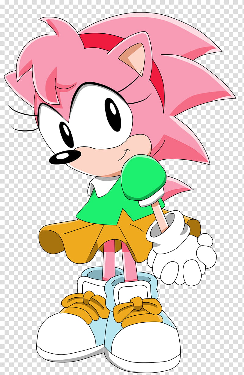 Classic Amy Sonic X Artwork Style transparent background PNG clipart