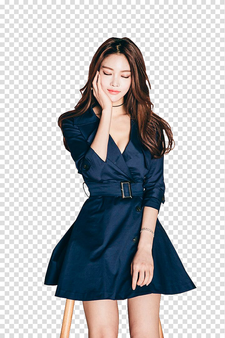 PARK JUNG YOON, standing woman wearing black dress transparent background PNG clipart