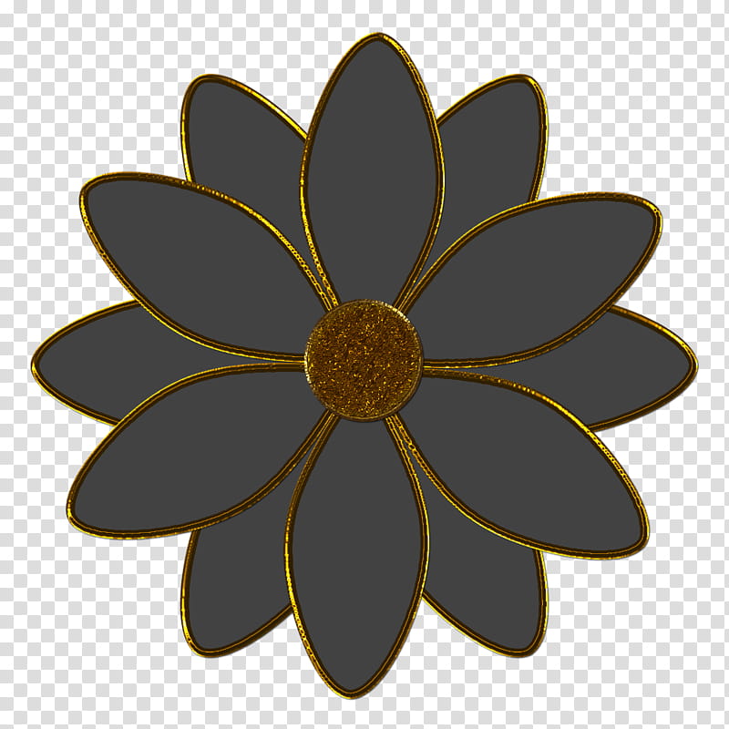 Decorative flowerses in, gray and gold flower art transparent background PNG clipart