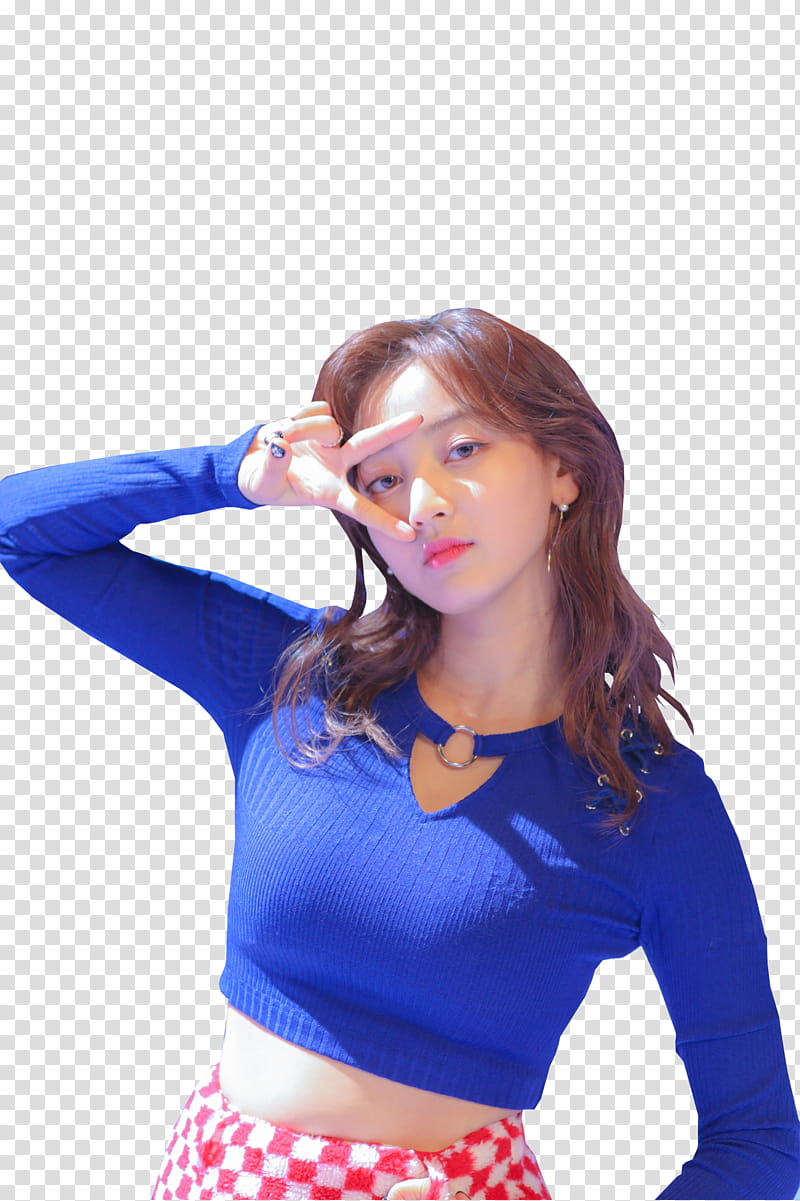 TWICE HEART SHAKER BEHIND THE STAGE , woman standing and making peace hand sign transparent background PNG clipart