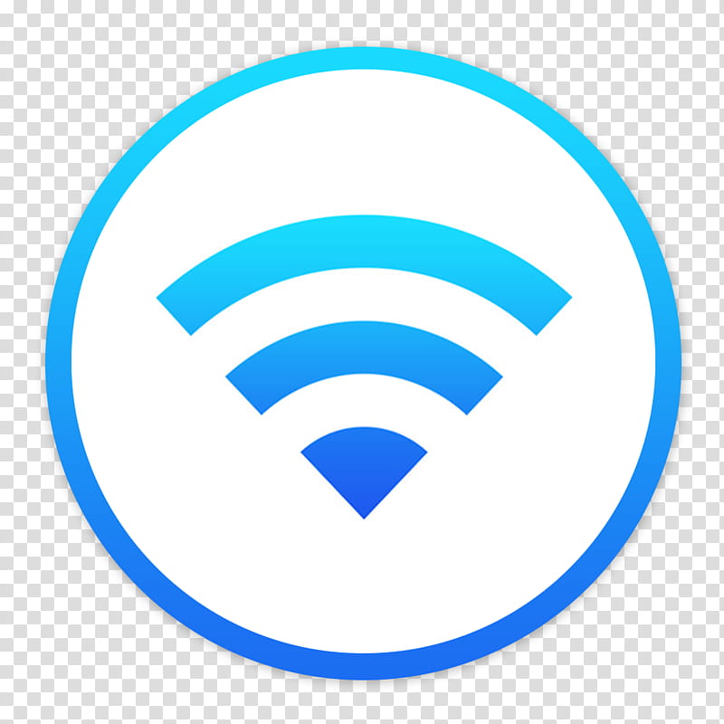 Flader  default icons for Apple app Mac os X, Airport, blue WiFi signal icon transparent background PNG clipart