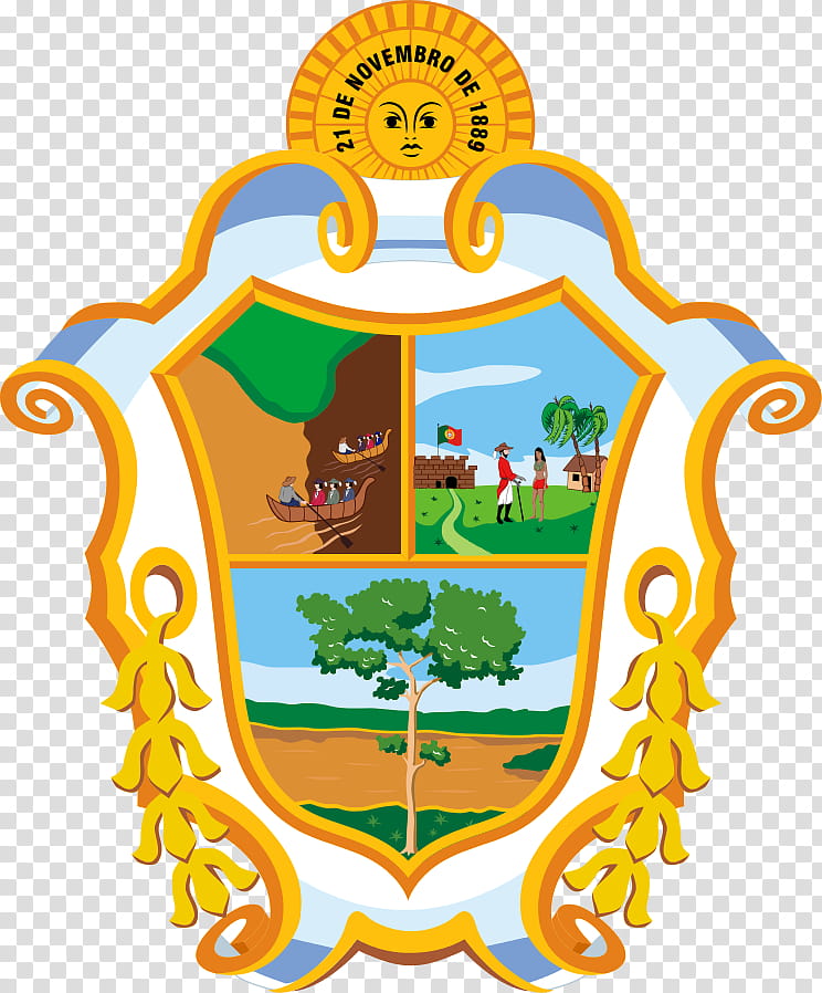 Coat, Manaus, Bandeira De Manaus, Coat Of Arms, Hands On, Amazonas, Brazil, Yellow transparent background PNG clipart