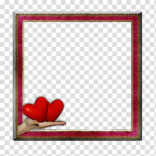 frame, Watercolor, Paint, Wet Ink, Heart, Frame, Pink, Rectangle transparent background PNG clipart