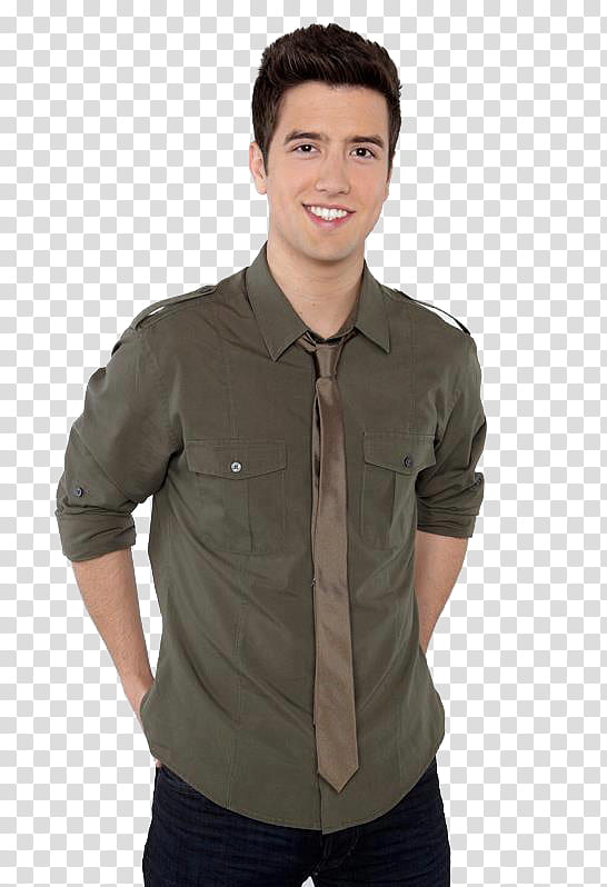 Logan Henderson HQ, smiling man with hands at his back transparent background PNG clipart