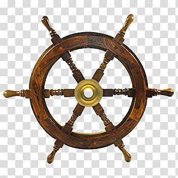 Pirates, brown wooden ship steering wheel transparent background PNG clipart