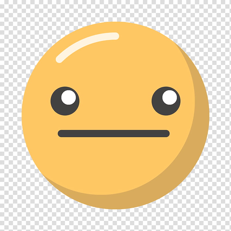 smiley neutral face Emoticon emotion icon, Yellow, Cartoon, Facial Expression, Nose, Head, Mouth transparent background PNG clipart