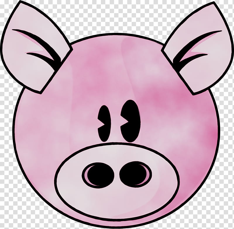 Pig, Drawing, Piggy, Cartoon, Decorated Cookies, Line Art, Wild Boar, Pink transparent background PNG clipart