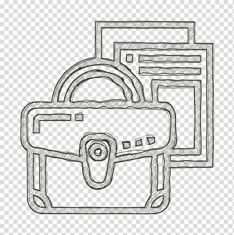 Work icon Briefcase icon Business Essential icon, Line Art, Lock, Door Handle, Hardware Accessory, Drawing, Rectangle transparent background PNG clipart