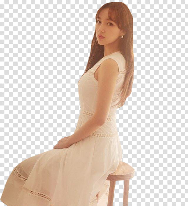 WJSN Cosmic Girls Secret Teasers, WSJN member wearing white sleeveless dress transparent background PNG clipart