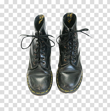 AESTHETIC GRUNGE, pair of black Dr. Martens Airwair boots transparent background PNG clipart
