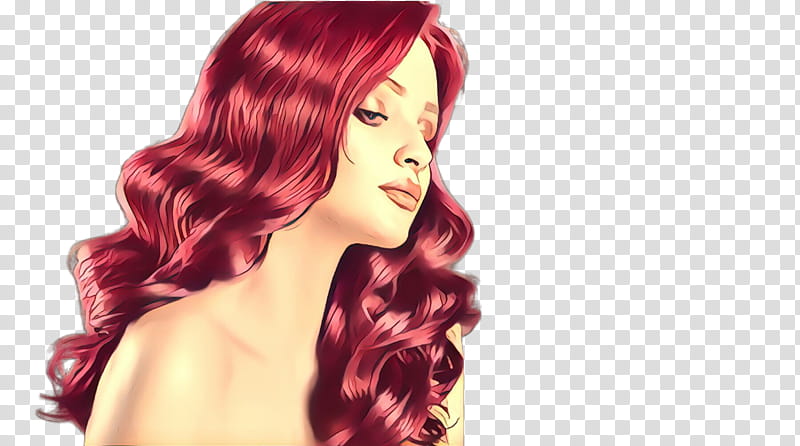 hair face hair coloring hairstyle red, Cartoon, Long Hair, Chin, Wig, Beauty, Layered Hair transparent background PNG clipart