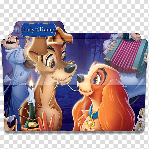 Disney Movies Icon Folder , Lady and the Tramp transparent background PNG clipart