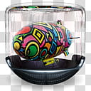 Sphere   , multicolored air ship in glass container illustration transparent background PNG clipart