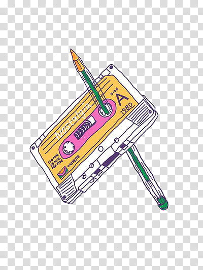 s, cassette tape and pen illustration transparent background PNG clipart