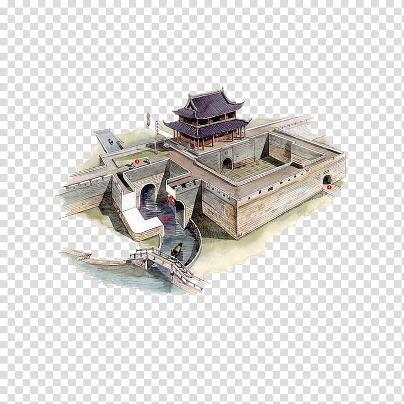 Chinese Architecture, gray and blue house illustration transparent background PNG clipart