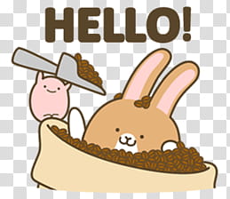 Kawaii, brown bunny illustration transparent background PNG clipart