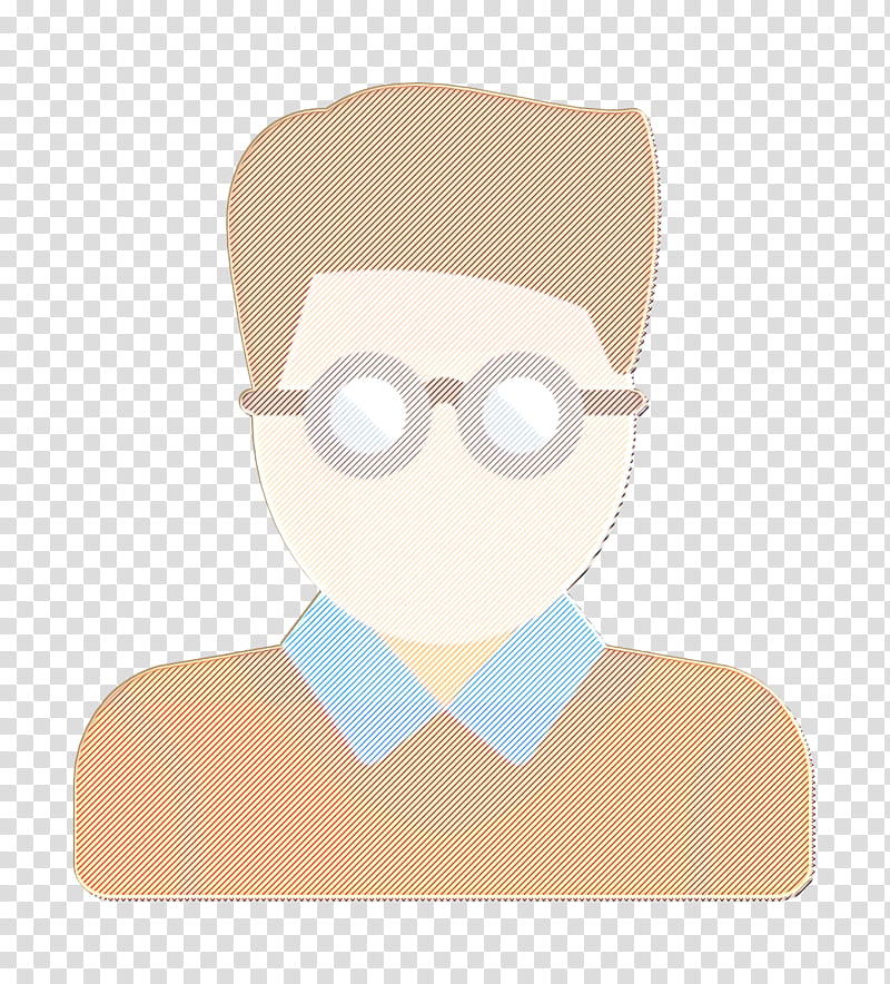 Education elements icon Student icon, Face, Cartoon, Head, Eyewear, Glasses, Nose, Chin transparent background PNG clipart