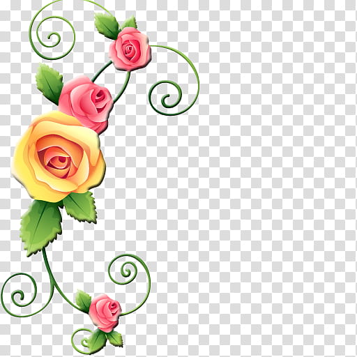 Pink Flower, Decorative Corners, Floral Design, BORDERS AND FRAMES, Cut Flowers, Beach Rose, Yellow, Flower Bouquet transparent background PNG clipart