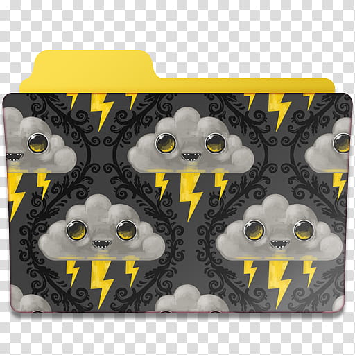 Pattern Folder Icons Set , gray and yellow lightning and thunder icon transparent background PNG clipart