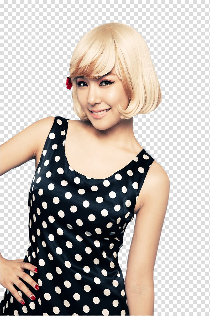 woman wearing black and white polka-dots dress transparent background PNG clipart