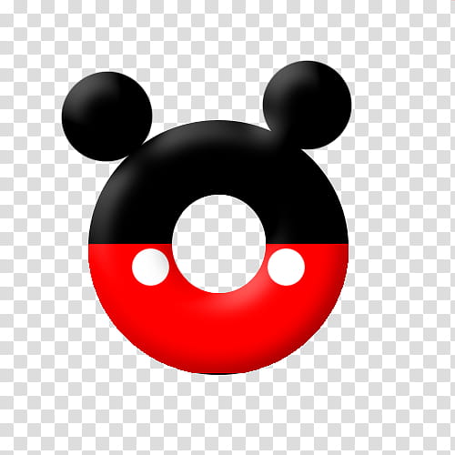 dona de mickey, black and red Mickey Mouse themed donut-shaped logo transparent background PNG clipart