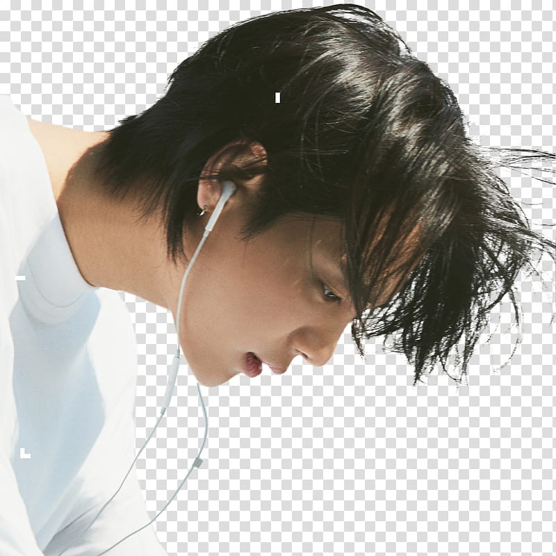 ONE SOLISTA, man using earphones transparent background PNG clipart