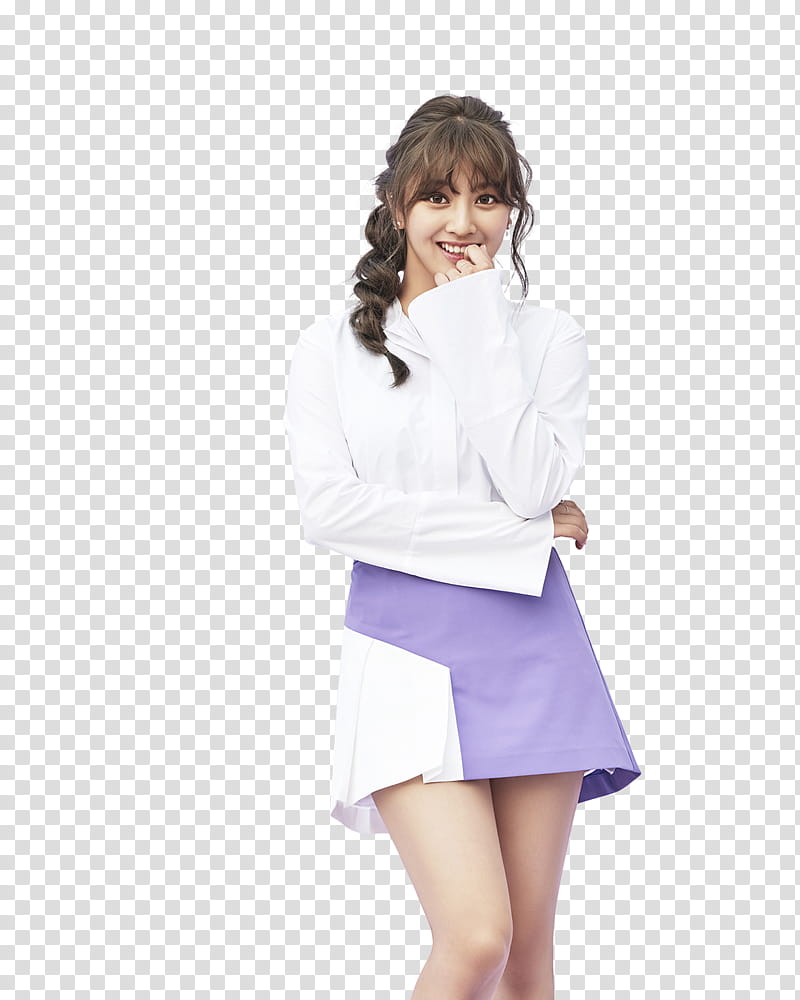TWICE TT P, woman wearing white and purple dress transparent background PNG clipart