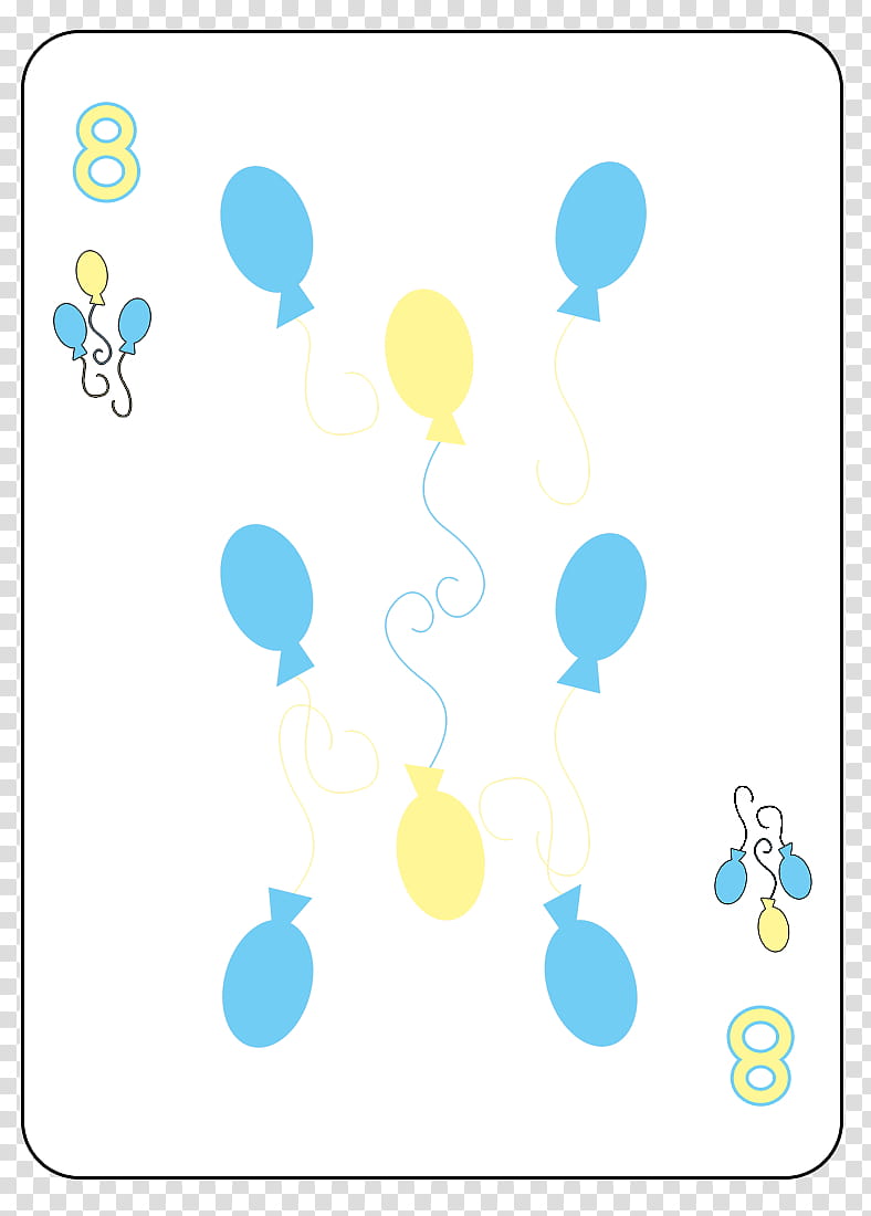 MLP FiM Playing Card Deck, yellow and blue  of balloons playing card transparent background PNG clipart