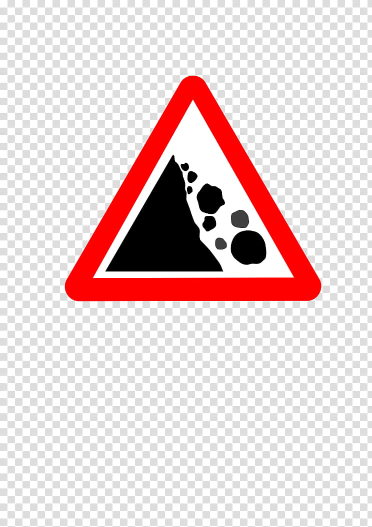 Rock, Traffic Sign, Warning Sign, Highway Code, Road, Road Signs In Mauritius, Road Signs In The United Kingdom, Driving Theory Test transparent background PNG clipart