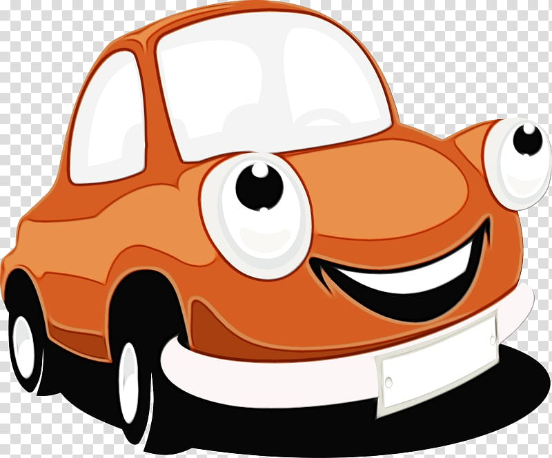 Cars, Cartoon, Animation, Orange, Vehicle, Compact Car, City Car transparent background PNG clipart
