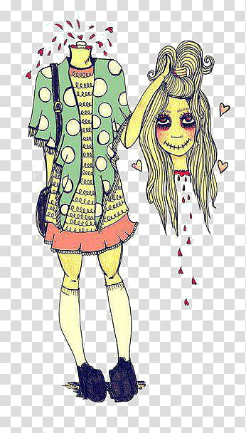 s, zombie in green and white cardigan sketch transparent background PNG clipart