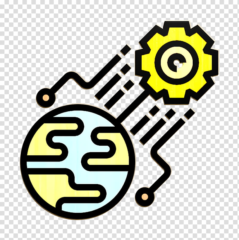Cog icon Artificial Intelligence icon World icon, Symbol transparent background PNG clipart