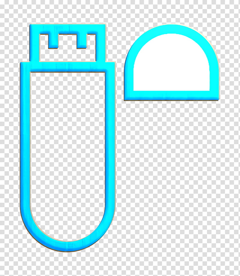 connector icon data icon dongle icon, Flash Icon, Receiver Icon, Usb Icon, Wireless Icon, Turquoise, Line transparent background PNG clipart