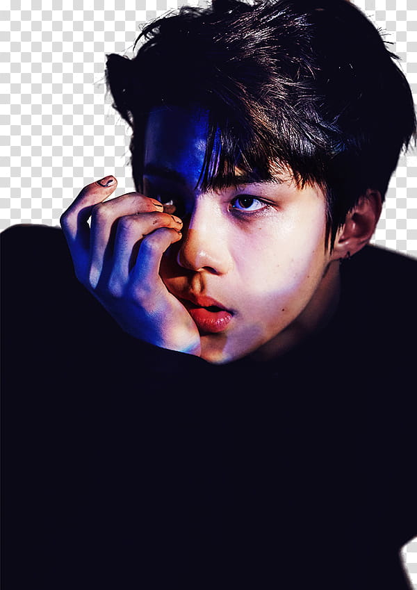 EXO Monster P, EXO Oh Sehun in black shirt transparent background PNG clipart