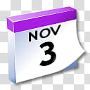 WinXP ICal, November  calendar illustration transparent background PNG clipart