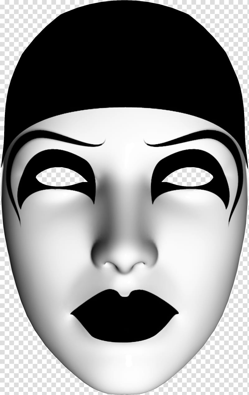 White and black face mask illustration transparent background PNG ...