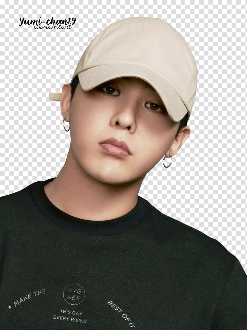 G Dragon, man in white baseball cap transparent background PNG clipart