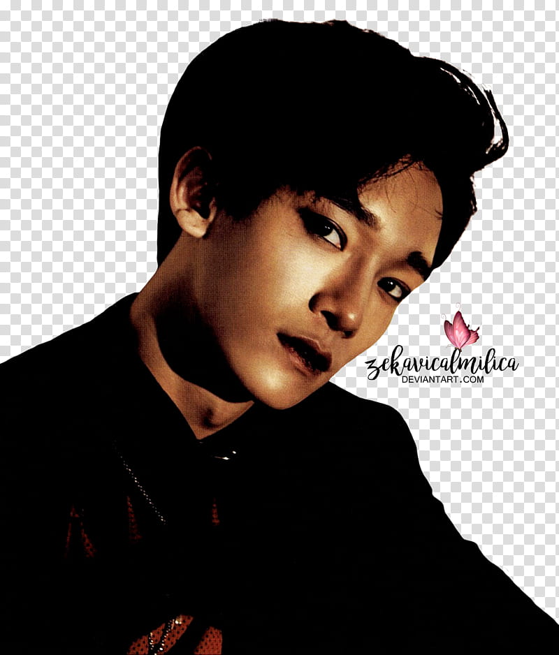 EXO Chen Monster, man wearing black top transparent background PNG clipart