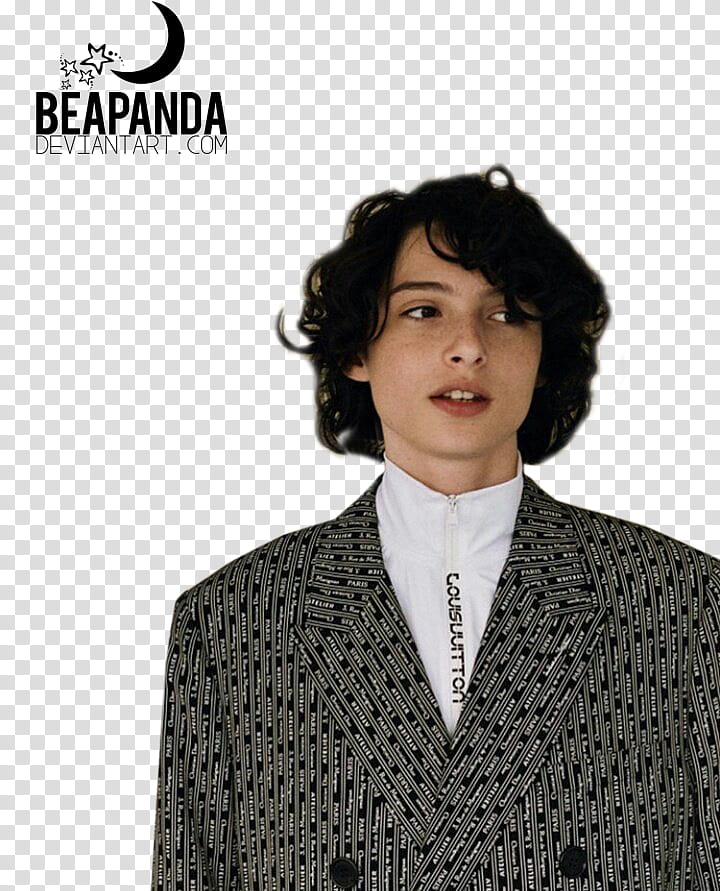 Finn Wolfhard, man wearing black and gray suit jacket transparent background PNG clipart