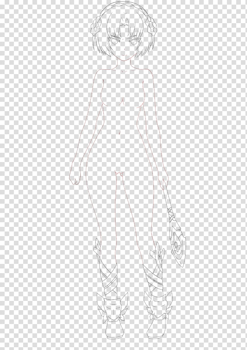 LineArt To Paint, female anime character sketch transparent background PNG clipart