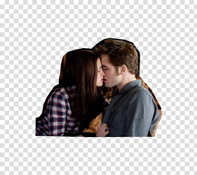 chicos twilight, Robert Pattinson and Kristen Stewart kissing each other transparent background PNG clipart