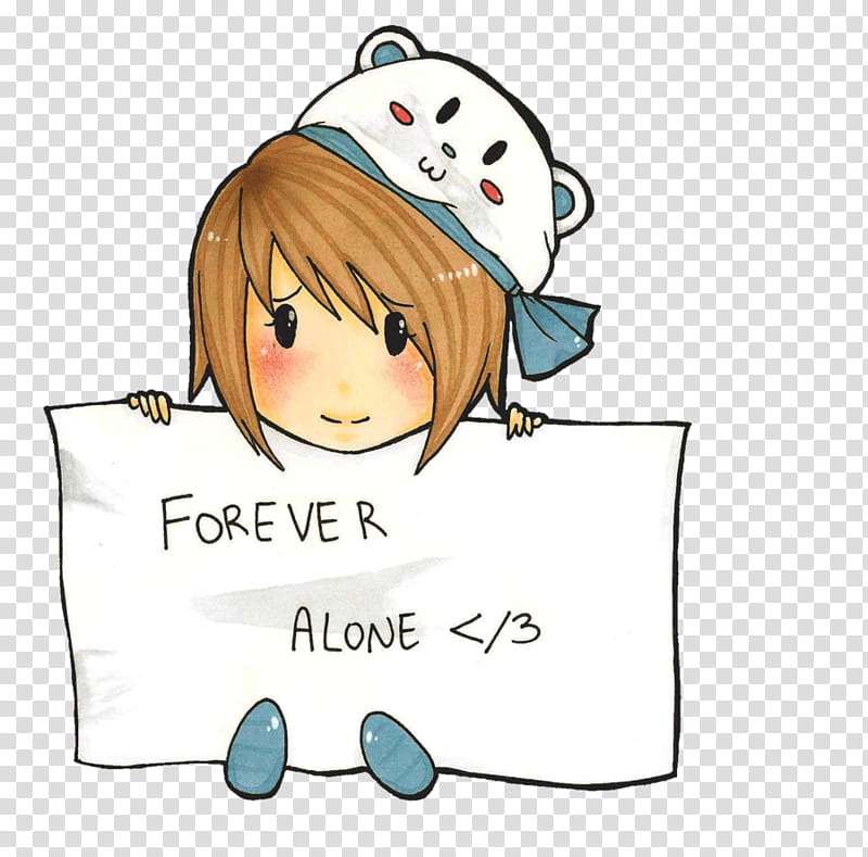 Forever Alone, girl showing forever alone sign illustration transparent background PNG clipart