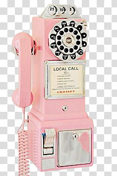 Old Pink s, pink and silver rotary telephone transparent background PNG clipart