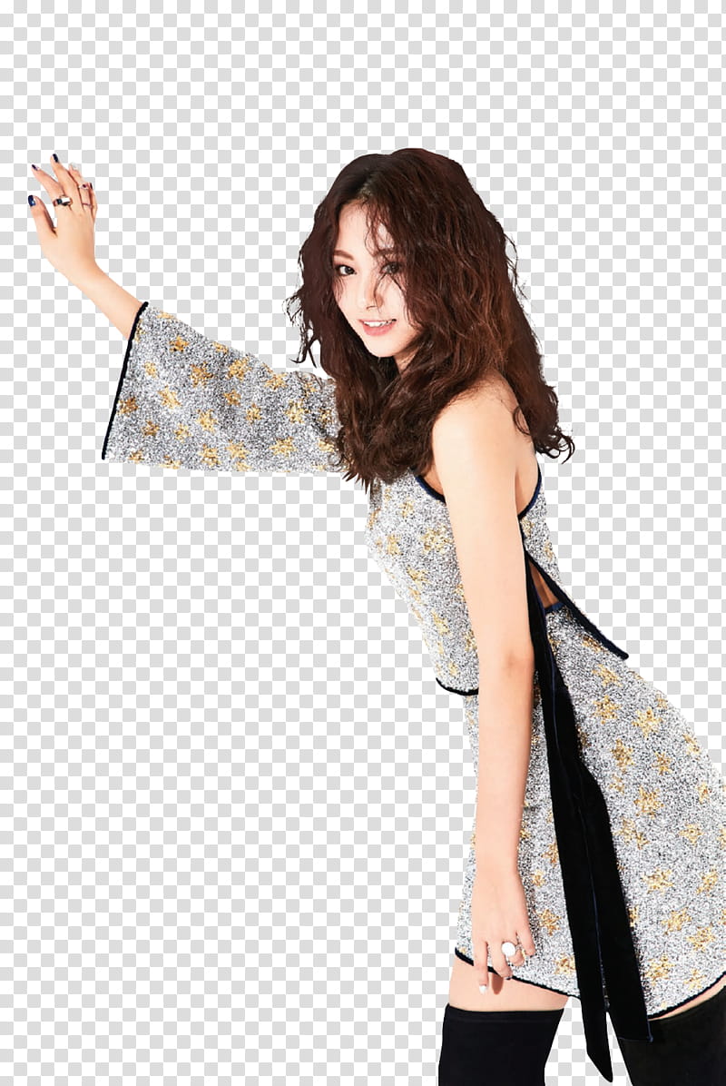 TWICE NYLON KOREA, woman raising her arms transparent background PNG clipart