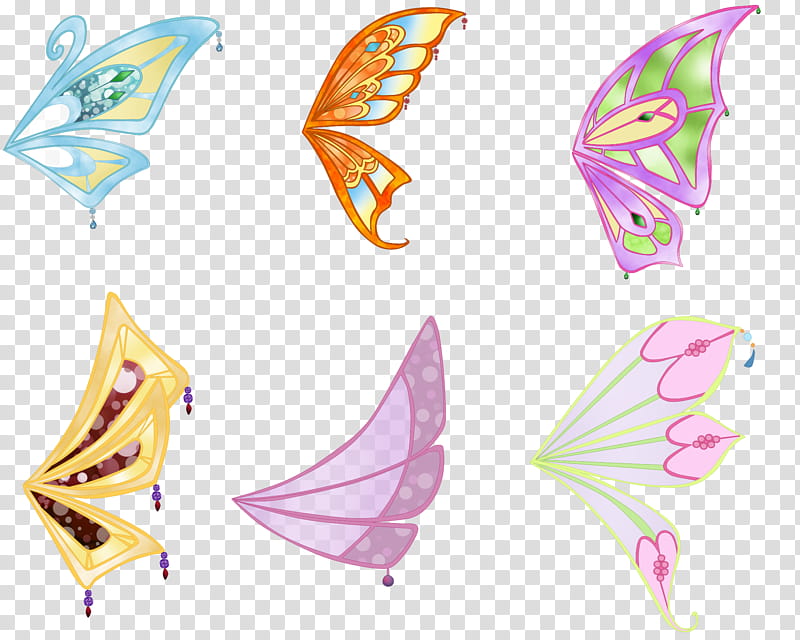 Winx Club Wing Base Enchantix, pink and white floral textile transparent background PNG clipart