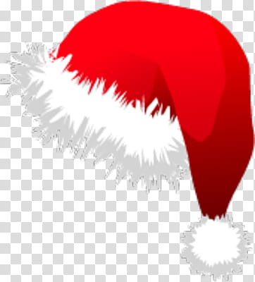 red and white Santa hat transparent background PNG clipart
